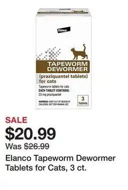 Tractor Supply Company Elanco Tapeworm Dewormer Tablets for Cats, 3 ct offer