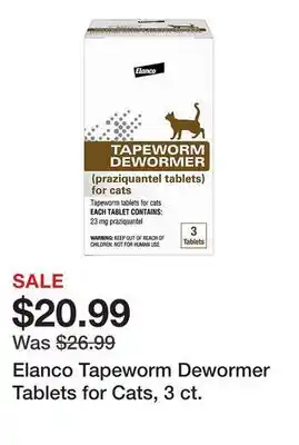Tractor Supply Company Elanco Tapeworm Dewormer Tablets for Cats, 3 ct offer