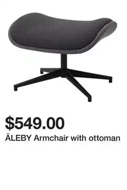 Ikea ÄLEBY Armchair with ottoman offer