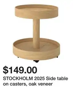 Ikea STOCKHOLM 2025 Side table on casters, oak veneer offer