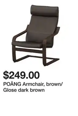Ikea POÄNG Armchair, brown/Glose dark brown offer