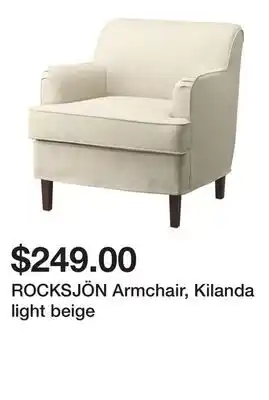 Ikea ROCKSJÖN Armchair, Kilanda light beige offer