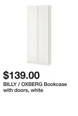 Ikea BILLY / OXBERG Bookcase with doors, white offer