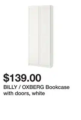 Ikea BILLY / OXBERG Bookcase with doors, white offer