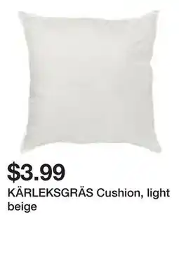 Ikea KÄRLEKSGRÄS Cushion, light beige offer