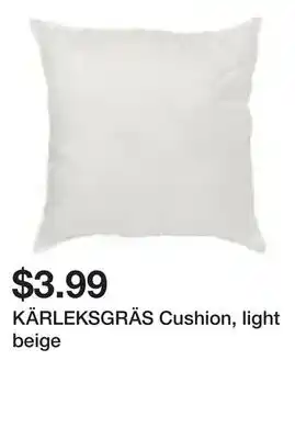 Ikea KÄRLEKSGRÄS Cushion, light beige offer