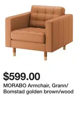 Ikea MORABO Armchair, Grann/Bomstad golden brown/wood offer