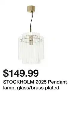 Ikea STOCKHOLM 2025 Pendant lamp, glass/brass plated offer