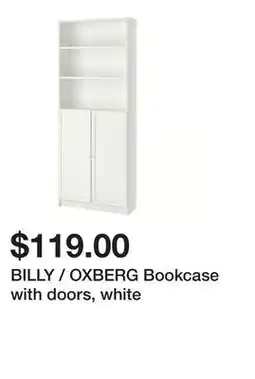 Ikea BILLY / OXBERG Bookcase with doors, white offer
