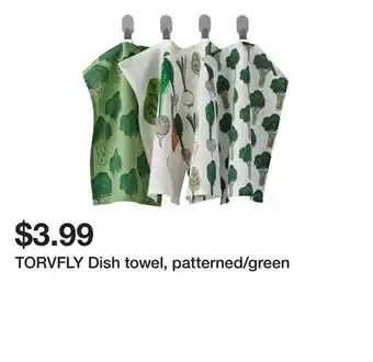 Ikea TORVFLY Dish towel, patterned/green offer