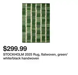 Ikea STOCKHOLM 2025 Rug, flatwoven, green/white/black handwoven offer