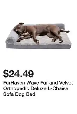 Tractor Supply Company FurHaven Wave Fur and Velvet Orthopedic Deluxe L-Chaise Sofa Dog Bed offer