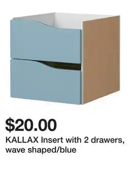 Ikea KALLAX Insert with 2 drawers, wave shaped/blue offer
