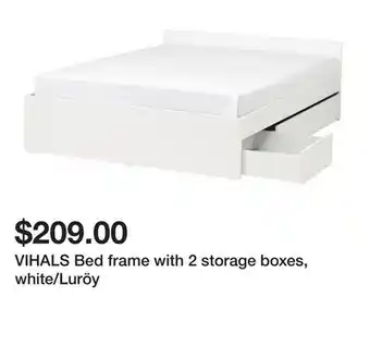 Ikea VIHALS Bed frame with 2 storage boxes, white/Luröy offer