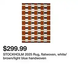 Ikea STOCKHOLM 2025 Rug, flatwoven, white/brown/light blue handwoven offer