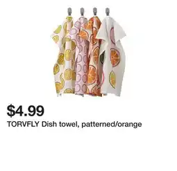 Ikea TORVFLY Dish towel, patterned/orange offer