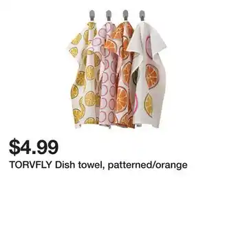 Ikea TORVFLY Dish towel, patterned/orange offer