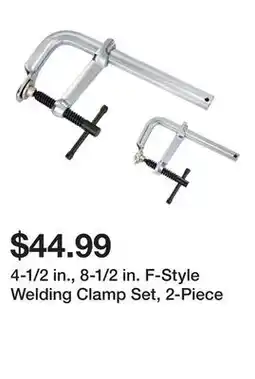 Harbor Freight Tools 4-1/2 in., 8-1/2 in. F-Style Welding Clamp Set, 2-Piece offer