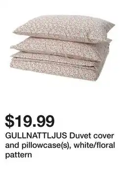 Ikea GULLNATTLJUS Duvet cover and pillowcase(s), white/floral pattern offer