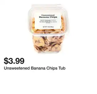 Wegmans Unsweetened Banana Chips Tub offer