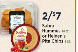 Heinen's Sabra Hummus 10 OZ. or Heinen's Pita Chips 6 OZ offer