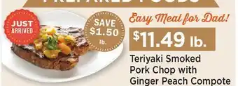 Heinen's Teriyaki Smoked Pork Chop with Ginger Peach Compote offer