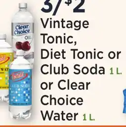 Heinen's Vintage Tonic, Diet Tonic or Club Soda 1 L. or Clear Choice Water 1 L offer