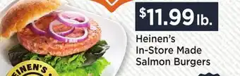 Heinen's Heinen's In-Store Made Salmon Burgers offer