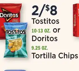 Heinen's Tostitos 10-13 OZ. or Doritos 9.25 OZ. Tortilla Chips offer