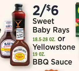 Heinen's Sweet Baby Rays 18.5-28 OZ. or Yellowstone 19 OZ. BBQ Sauce offer