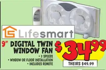 Ollie's 9 DIGITAL TWIN WINDOW FAN offer