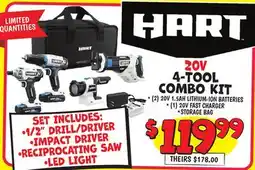 Ollie's 20V 4-TOOL COMBO KIT offer