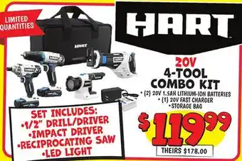 Ollie's 20V 4-TOOL COMBO KIT offer