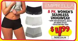 Ollie's 8 PK. WOMEN'S SEAMLESS UNDERWEAR offer