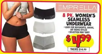 Ollie's 8 PK. WOMEN'S SEAMLESS UNDERWEAR offer