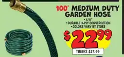 Ollie's 100' MEDIUM DUTY GARDEN HOSE offer