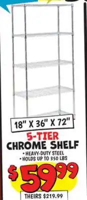 Ollie's 5-TIER CHROME SHELF offer