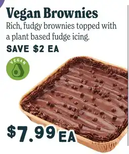 Market of Choice Vegan brownies offer