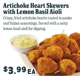 Market of Choice Artichoke heart skewers with lemon basil aioli offer