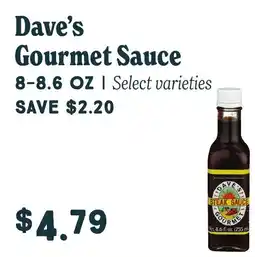 Market of Choice Dave's gourmet sauce offer