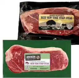 Grocery Outlet Crooked Widow or Amada Valley Beef New York Strip Steak, 10 oz offer