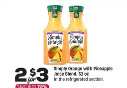Grocery Outlet Simply Orange with Pineapple Juice Blend, 52 oz offer