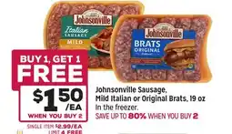 Grocery Outlet Johnsonville Sausage, Mild Italian or Original Brats, 19 oz offer