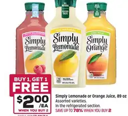Grocery Outlet Simply Lemonade or Orange Juice offer