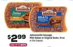 Grocery Outlet Johnsonville Sausage, Mild Italian or Original Brats, 19 oz offer