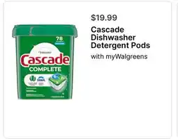 Walgreens Cascade Dishwasher Detergent Pods offer