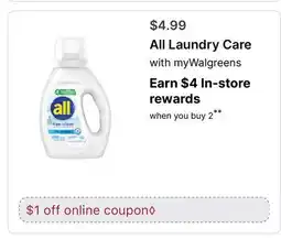 Walgreens All Laundry Care offer