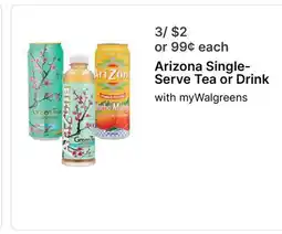 Walgreens Arizona Single-Serve Tea or Drink offer