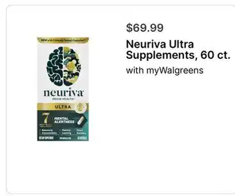 Walgreens Neuriva Ultra Supplements, 60 ct offer