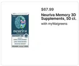Walgreens Neuriva Memory 3D Supplements, 50 ct offer